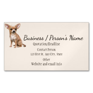 Chihuahua Dog Pet Animal Logo Animal Custom Busine Magnetic Business Card