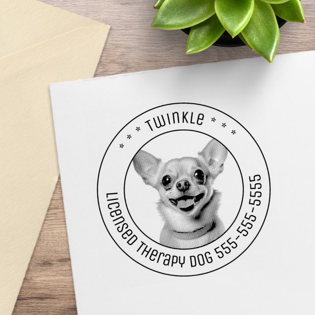 Chihuahua Dog Pet Photo Round Rubber Stamp (Creator Uploaded)