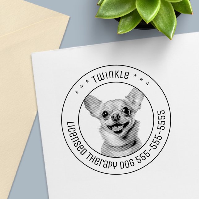 Chihuahua Dog Pet Photo Round Self-inking Stamp (Creator Uploaded)