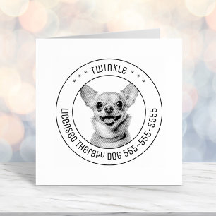 Chihuahua Dog Pet Photo Round Self-inking Stamp
