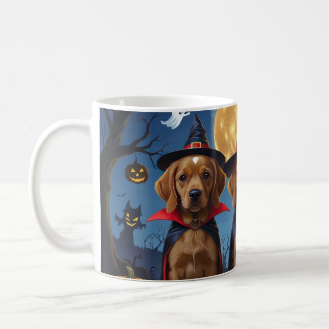 Chihuahua Dog Pumpkin Halloween Funny Coffee Mug (Left)