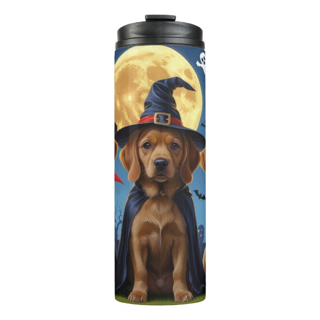 Chihuahua Dog Pumpkin Halloween Funny Thermal Tumbler (Front)