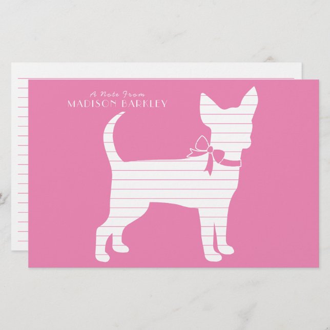 Chihuahua Dog Puppy Stationery (Front/Back)