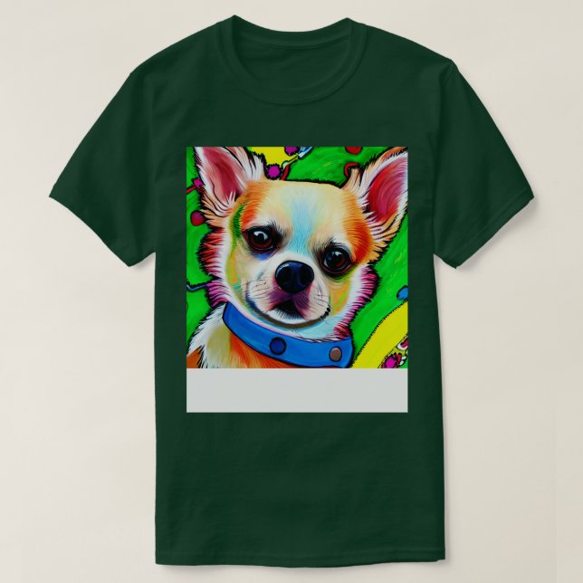 Chihuahua Dog Rainbow Painting T-Shirt (Design Front)