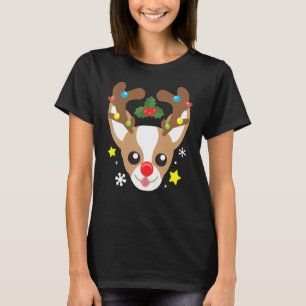 Chihuahua Dog Reindeer Funny Cute Dog Mum Dad Chri T-Shirt
