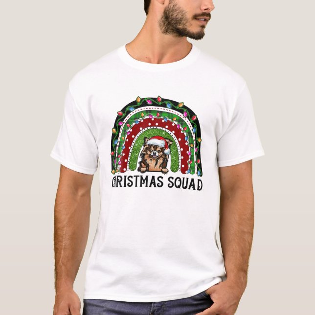 Chihuahua Dog Reindeer Santa Christmas Dog Squads T-Shirt (Front)