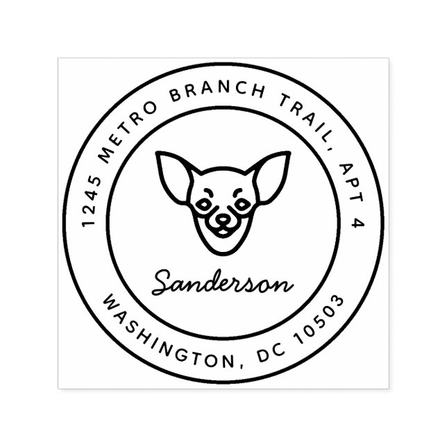 Chihuahua Dog Return Address Stamp Self-Inking (Design)