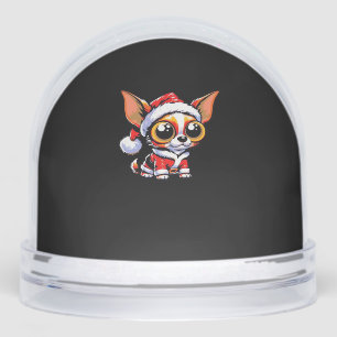 Chihuahua Dog Santa Classic T-Shirt Snowglobe
