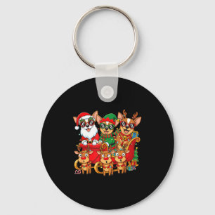 Chihuahua Dog Santa Reindeer Elf Christmas Womens Key Ring