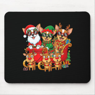 Chihuahua Dog Santa Reindeer Elf Christmas Womens  Mouse Pad