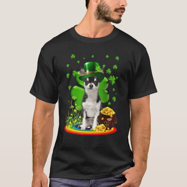 Chihuahua Dog Shamrock St Patricks Day Dog Irish G T-Shirt (Front)