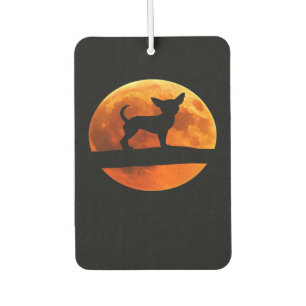 Chihuahua Dog Silhouette Moon chiwawa lover Classi Car Air Freshener