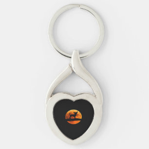 Chihuahua Dog Silhouette Moon chiwawa lover Classi Key Ring