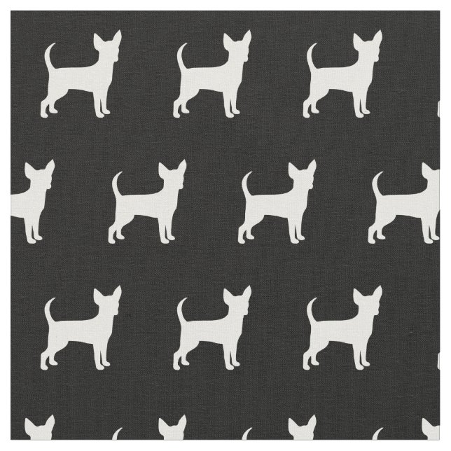Chihuahua Dog Silhouette Pet Fabric (Close Up)