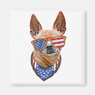 Chihuahua Dog USA American Independence 4th July Magnet