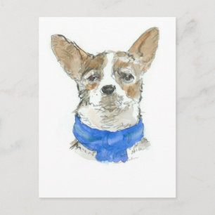 Chihuahua Dog Watercolor Postcard
