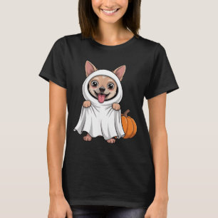 Chihuahua Dog Wearing A White Ghost Costume Dog T-Shirt