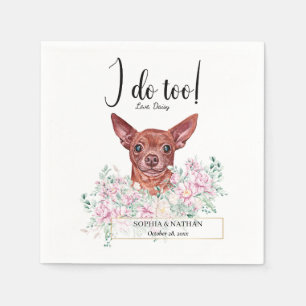 Chihuahua Dog Wedding Cocktail Napkins
