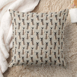 Chihuahua Dogs and Hearts Cushion