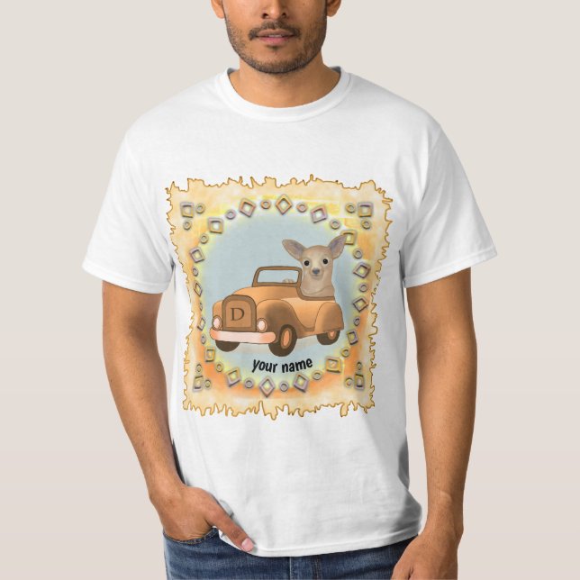 Chihuahua Driving Car T-Shirt (Front)