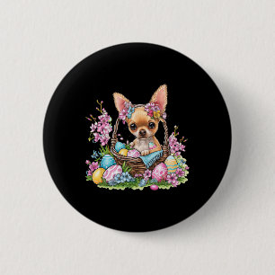 Chihuahua Easter Chihuahua Bunny Ears Graphic 6 Cm Round Badge
