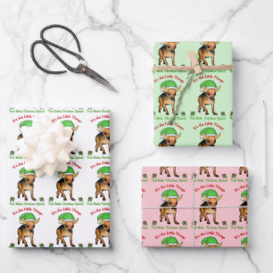 Chihuahua Elf Christmas Wrapping Paper Sheet