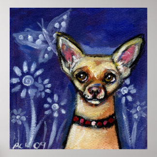 Chihuahua eyes butterfly poster