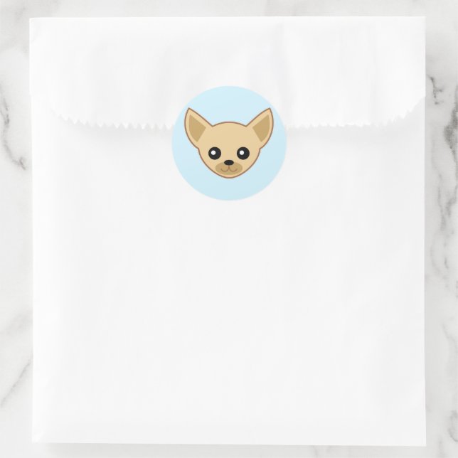 Chihuahua Face Classic Round Sticker (Bag)