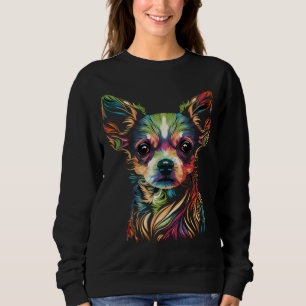 Chihuahua Face Cute Colorful Beautiful  Dog Sweatshirt
