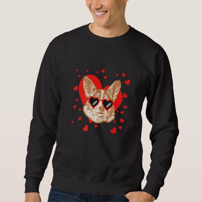 Chihuahua Face Heart Glasses Valentines Day Pet Do Sweatshirt (Front)