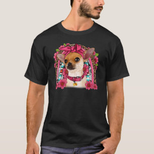 Chihuahua Floral Rainbow Cowhide And Serape Chihua T-Shirt