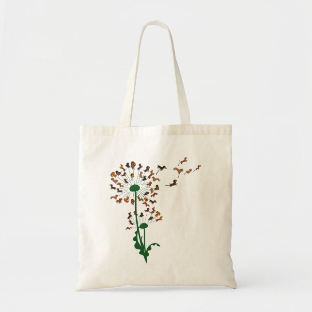Chihuahua Flower Fly Dandelion Chihuahua Funny Dog Tote Bag (Front)