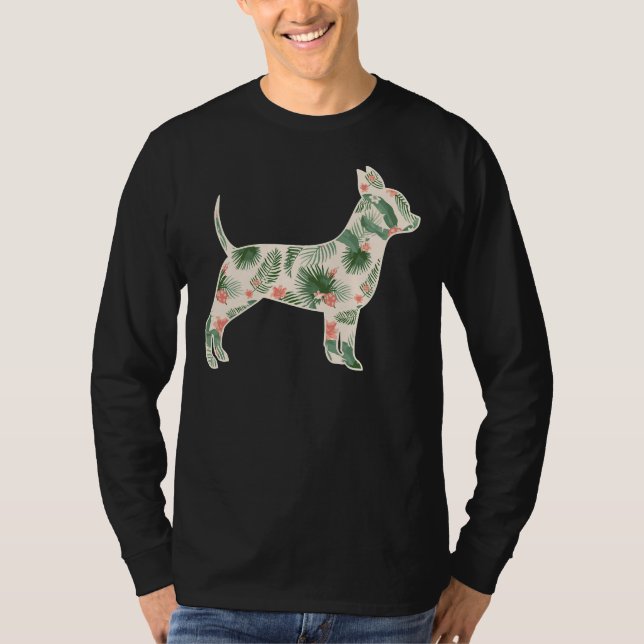 Chihuahua Flower Girl Print Floral Dog Hawaiian Wo T-Shirt (Front)