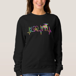 Chihuahua For Mum Women Heartbeat Tie Dye Chiwawa  Sweatshirt