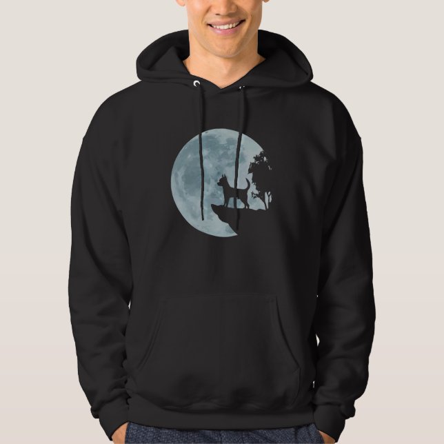 Chihuahua Full Moon Cute Dog Love Mystic Hoodie (Front)