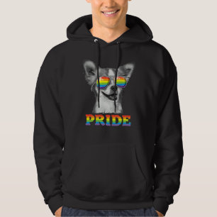Chihuahua Gay Pride Lgbt Rainbow Flag Sunglasses L Hoodie