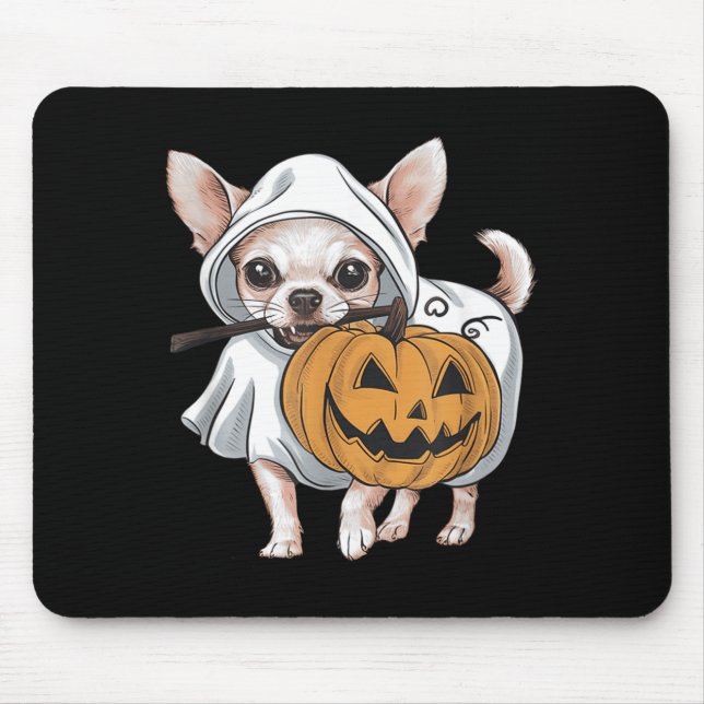Chihuahua Ghost Dog Halloween Mouse Pad (Front)
