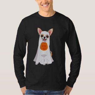 Chihuahua Ghost Pumpkin Halloween Fall Dog Lover W T-Shirt