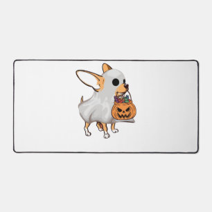 Chihuahua Ghost Pumpkin Halloween Shirt Desk Mat