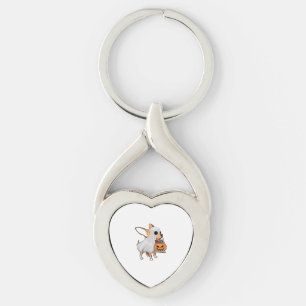 Chihuahua Ghost Pumpkin Halloween Shirt Key Ring
