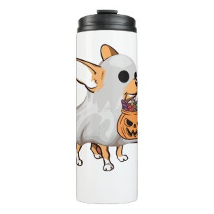 Chihuahua Ghost Pumpkin Halloween Shirt Thermal Tumbler
