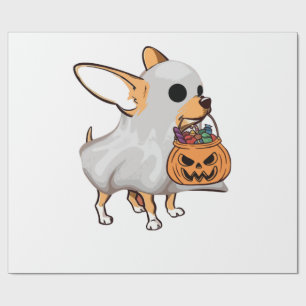 Chihuahua Ghost Pumpkin Halloween Shirt Wrapping Paper