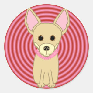 Chihuahua Girl Classic Round Sticker