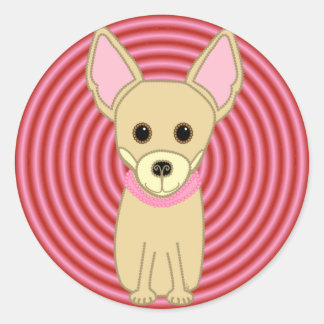 Chihuahua Girl Classic Round Sticker
