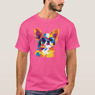 Chihuahua Glasses Illustration Watercolour Paint T-Shirt