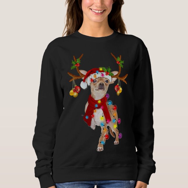 Chihuahua Gorgeous Reindeer Christmas Sweatshirt (Front)