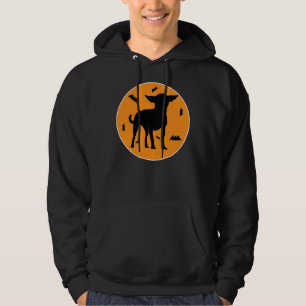 Chihuahua Halloween Bat Silhouette Funny Chihuahua Hoodie