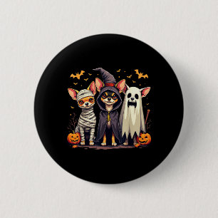 Chihuahua Halloween Costume Mummy Witch Ghost Dog 6 Cm Round Badge