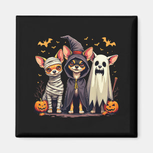 Chihuahua Halloween Costume Mummy Witch Ghost Dog Magnet