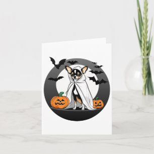 Chihuahua Halloween Ghost Costume Pumpkin - Small  Card